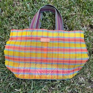 Consuela Market Mesh Plaid Tote Bag